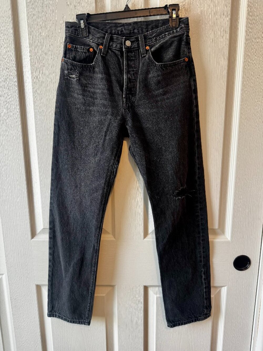 Levi's 501 Black Distressed Jeans